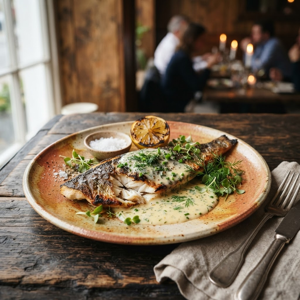 Charred market fish